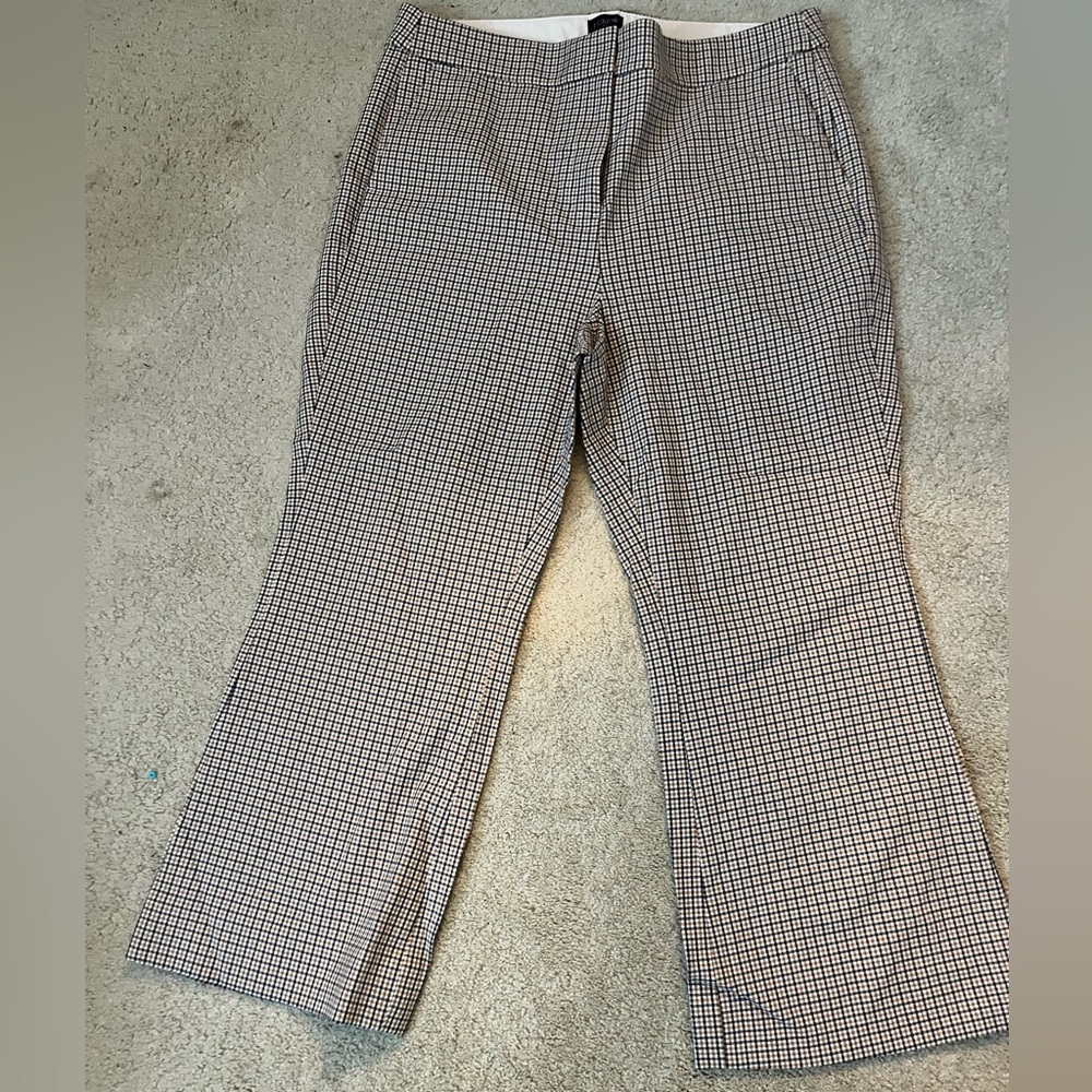 J. Crew Brown and White Checkered Pants